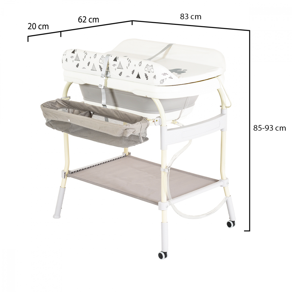 Set Baie Cangaroo Garda 2in1 cu Măsuță și Cada Pliabilă - imagine 5