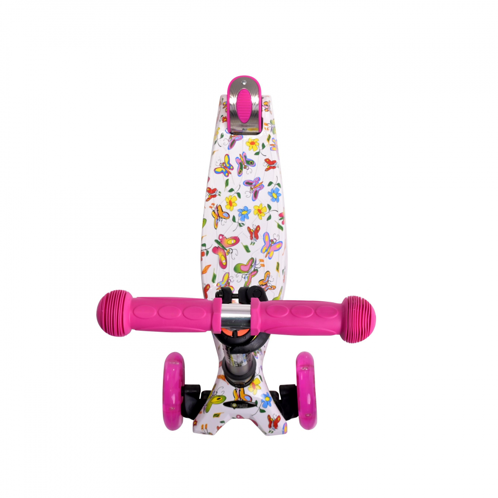 Trotineta Lorelli Pink Butterfly LED, Pliabilă