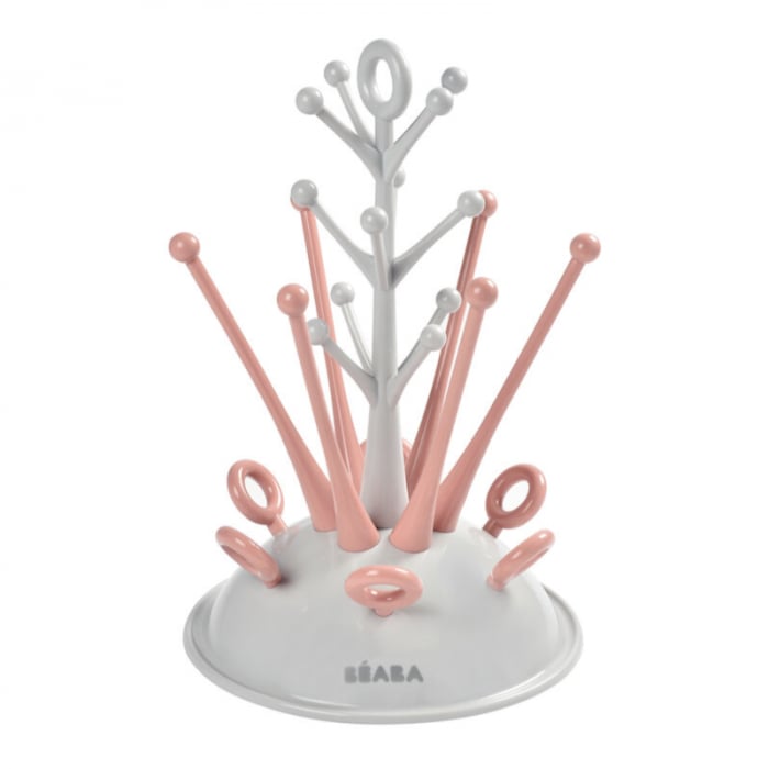 Uscător biberoane Beaba Pink, compact și igienic