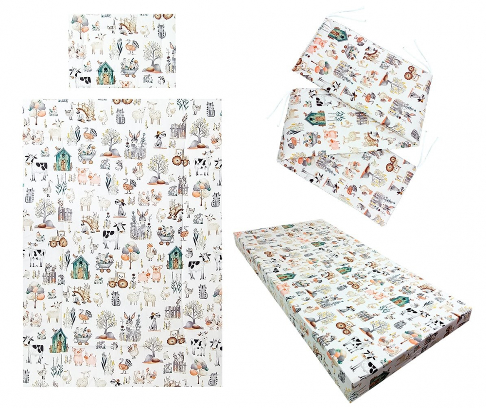 Set Lenjerie Patut Bebe Ferma 4 Piese | Nichiduta - imagine 2
