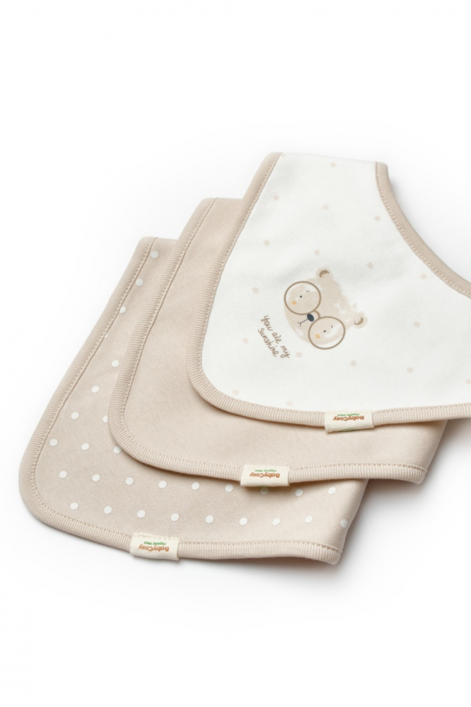 Set Bavete BabyCosy 100% Bumbac Organic TeddyBear - imagine 3