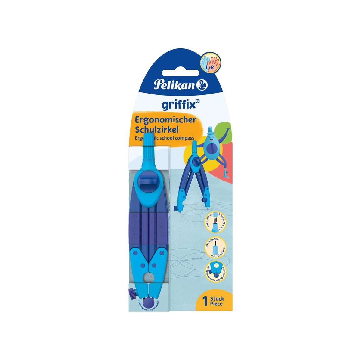 Compas școlar Pelikan Griffix Albastru Ergonomic