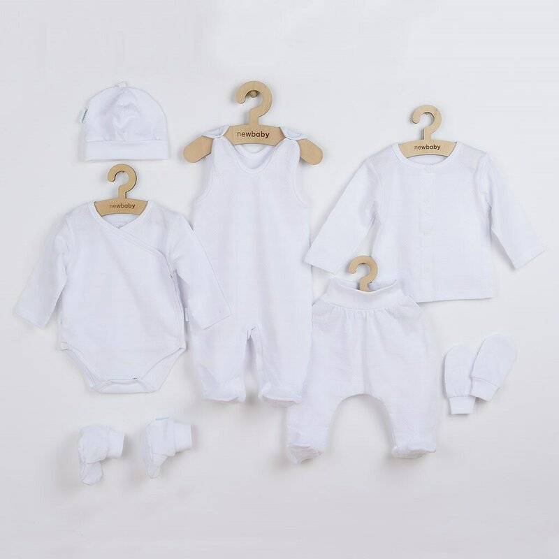 Set 7 piese New Baby, 100% bumbac, alb