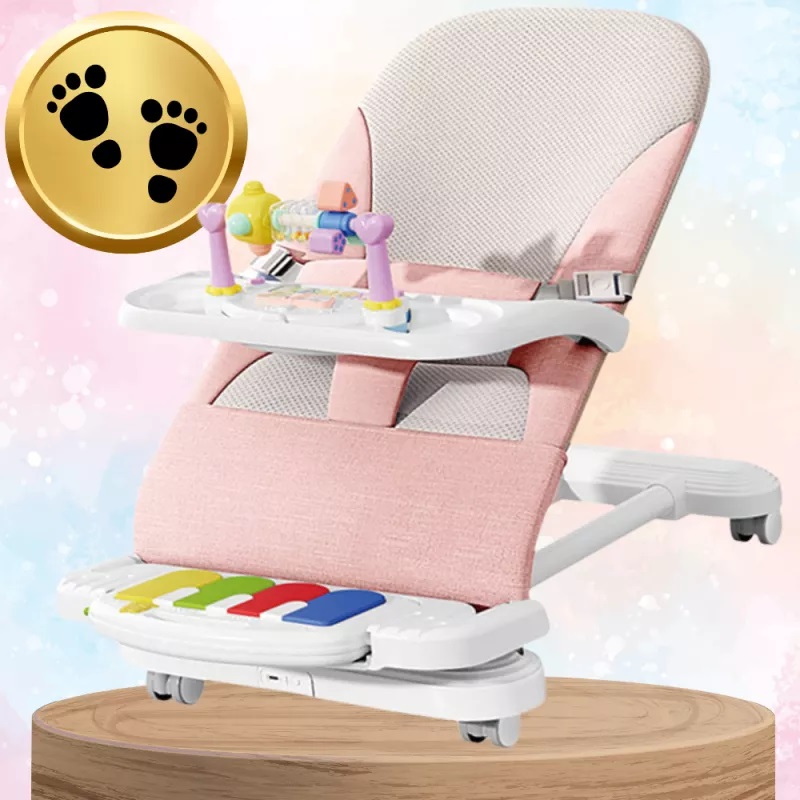 Balansoar NiceKids pliabil cu pian, Pink - imagine 2