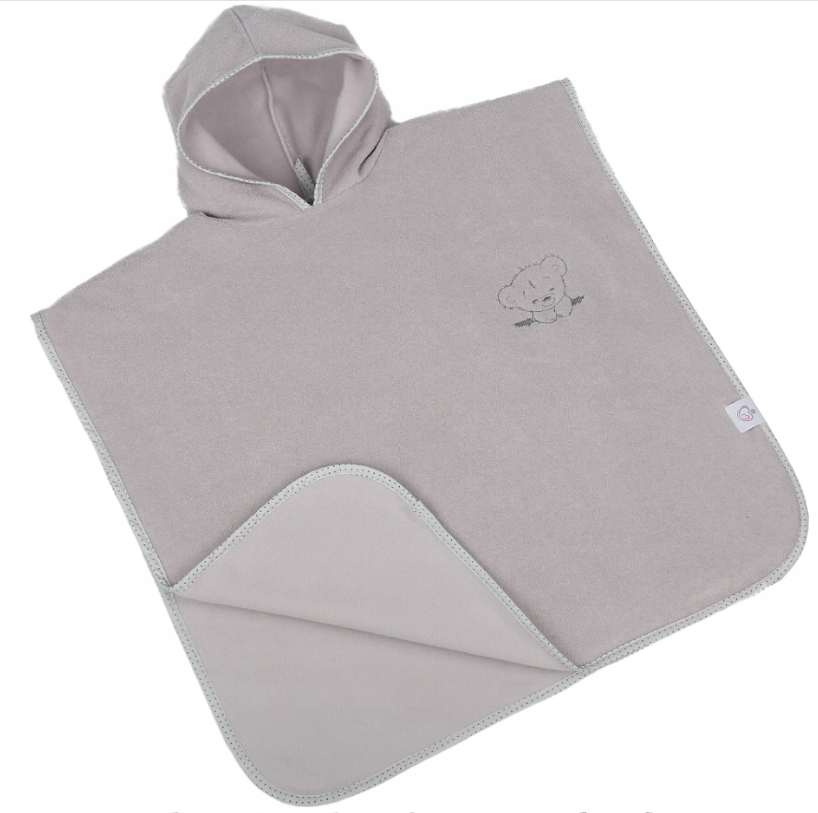 Poncho de Baie BabyMam Gri cu Glugă, 126x60cm - imagine 7