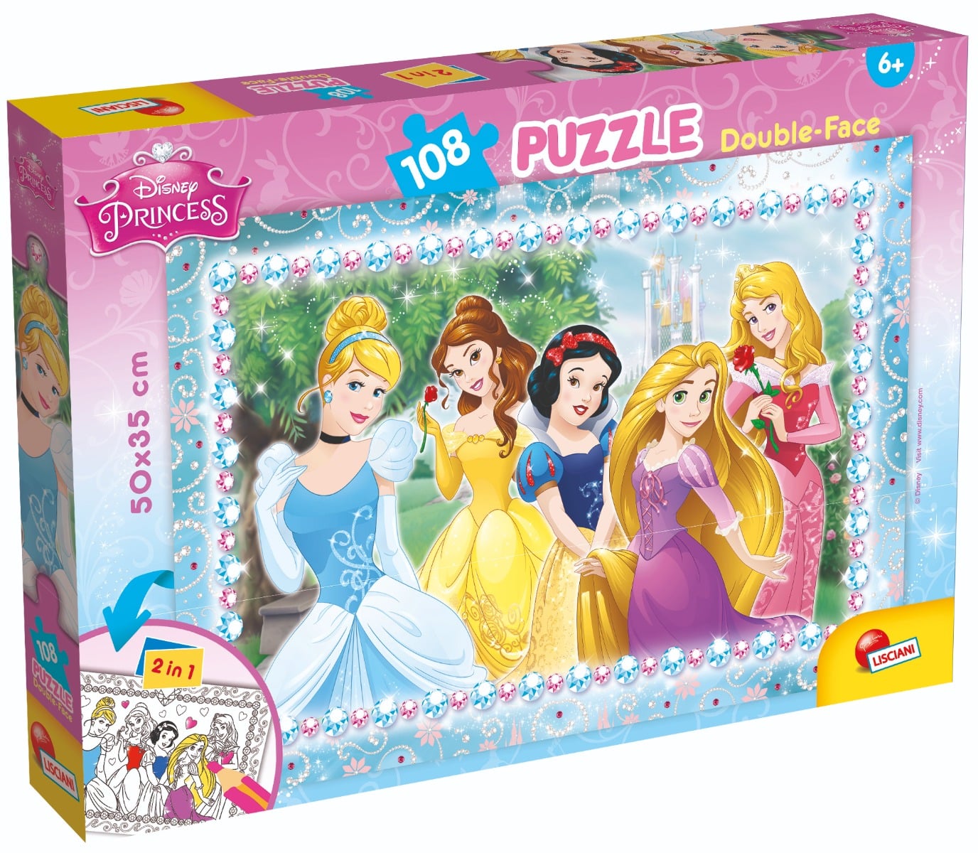 Puzzle Lisciani Disney Princess 2 in 1, 108 piese