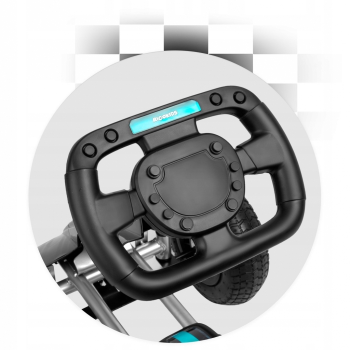 Kart Pedale Ricokids RK-591 Negru | Roti Gonflabile - imagine 7