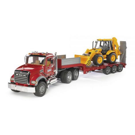 Bruder Camion Mack Granite cu Buldoexcavator JCB 4CX - imagine 4