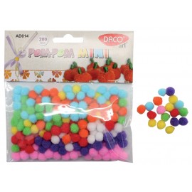 Set 200 Mini Pom-Pom Daco | Decoratiuni DIY