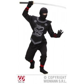 Costum Ninja Widmann Negru 140cm - Mister și Aventură