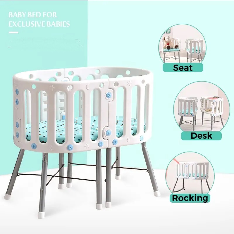 Pătuț 3 în 1 Little Mom Blue - Multifuncțional - imagine 8