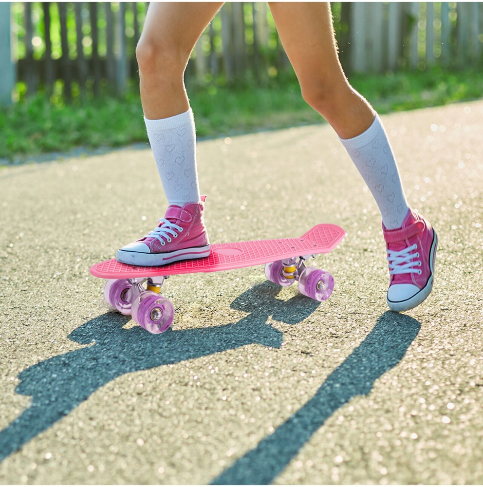 Skateboard cu LED-uri Malplay Roz, 56x15cm - imagine 3