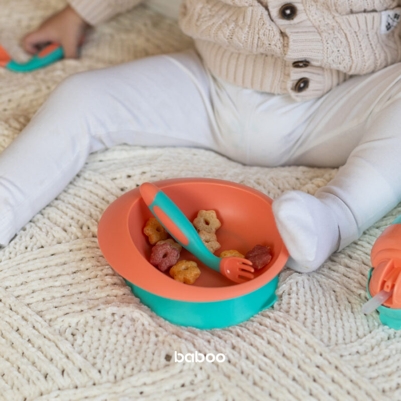 Set Baboo Flexibil Lingurita și Furculita, 6 Luni+ - imagine 4