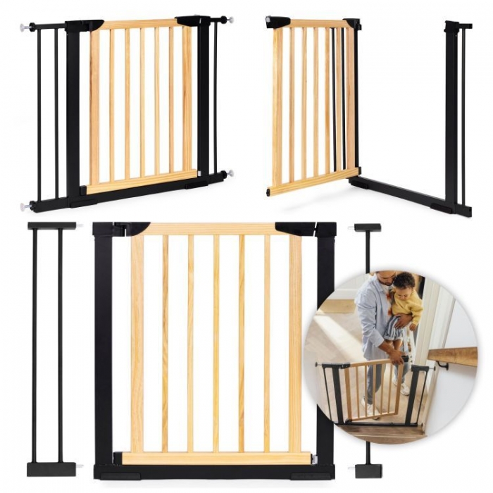 Poarta Siguranță Ecotoys 74-100 cm Lemn Metal