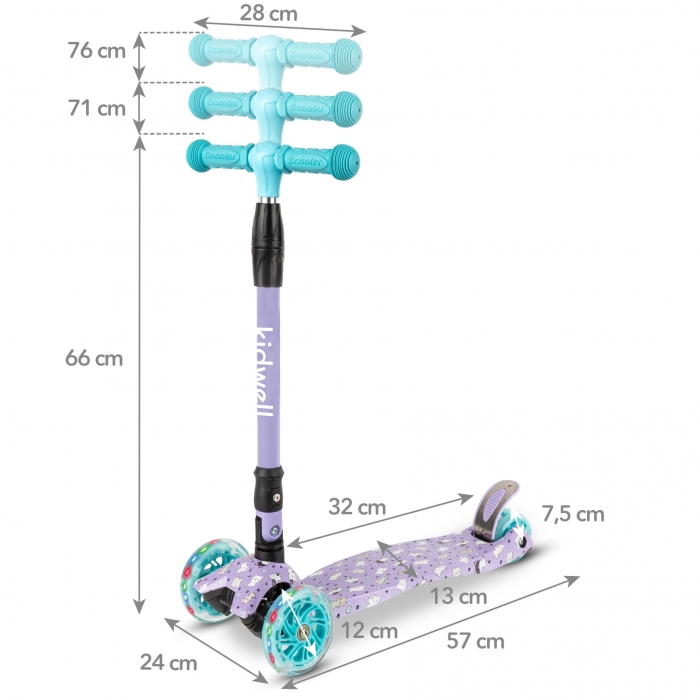 Trotineta Kidwell Vento Kitty Pliabilă cu LED
