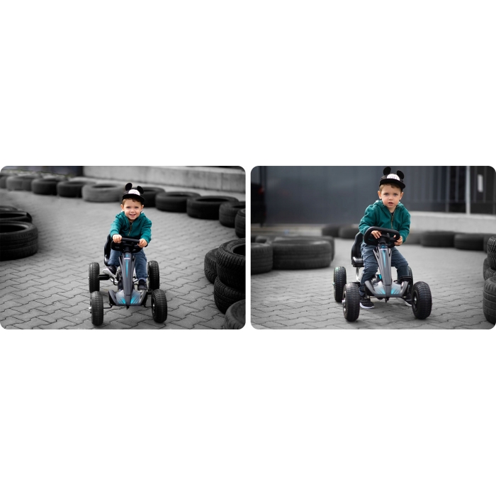 Kart Pedale Ricokids RK-591 Negru | Roti Gonflabile - imagine 2