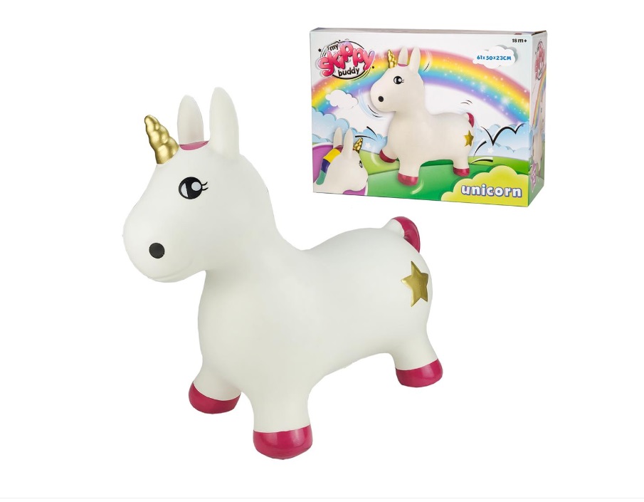 Unicorn Gonflabil Skippy Buddy Alb 61 cm - imagine 3