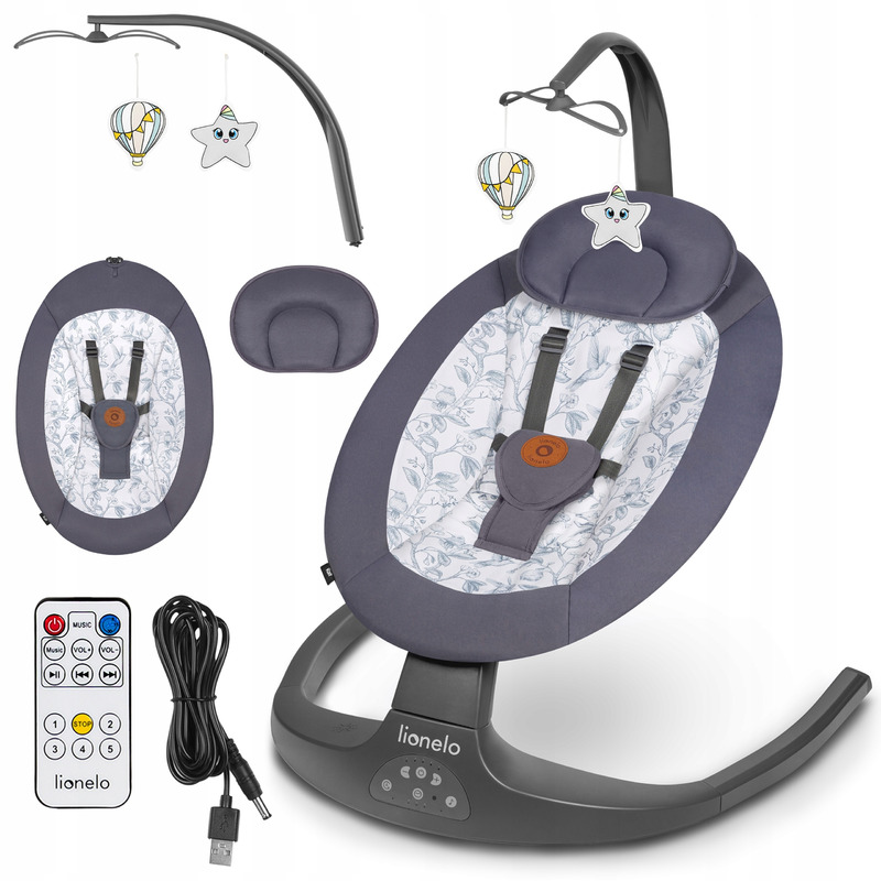 Balansoar Lionelo Ralf 2 in 1 Electric Gri Grafit - imagine 5