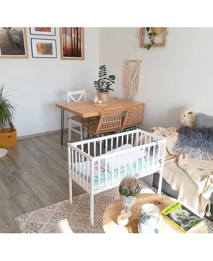 Patut Co-Sleeping Woodies, Alb, cu Saltea Inclusa - imagine 4