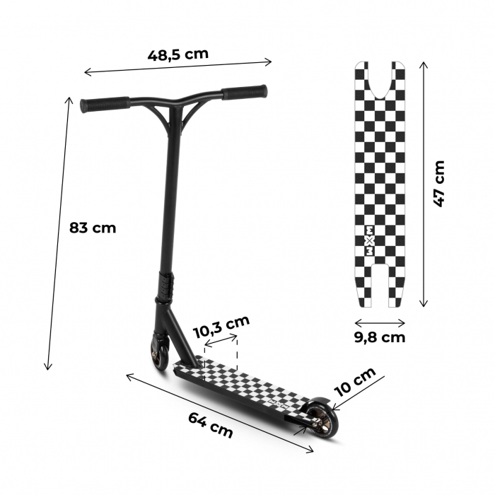Trotineta WXM Cascadorii WRS-AV1 Black White - imagine 7
