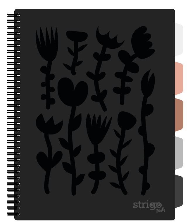 Caiet Spirala Strigo Floral A4, Matematica, Negru