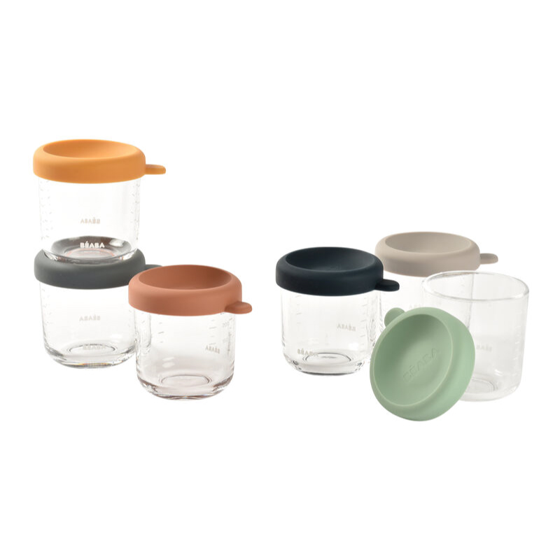 Set 6 recipiente sticla Beaba 250 ml, ermetice