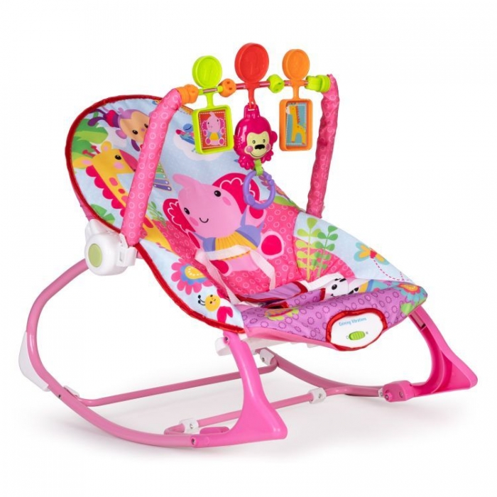 Balansoar cu vibrații 2in1 Ecotoys, Roz - imagine 2