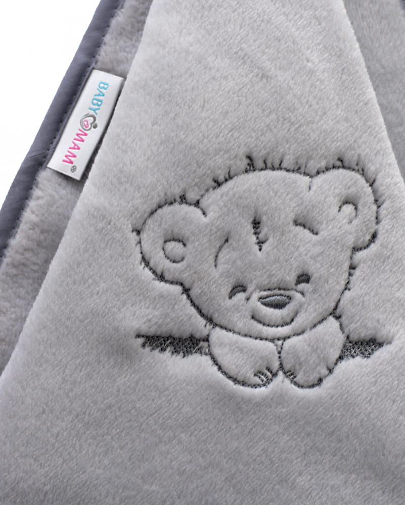 Paturica Babymam Premium Retro Bears Grey, 75x100 cm