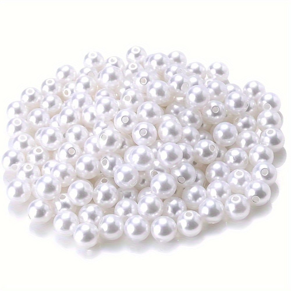 Margele Plastic 6mm Alb 20g | Amacs Crafts