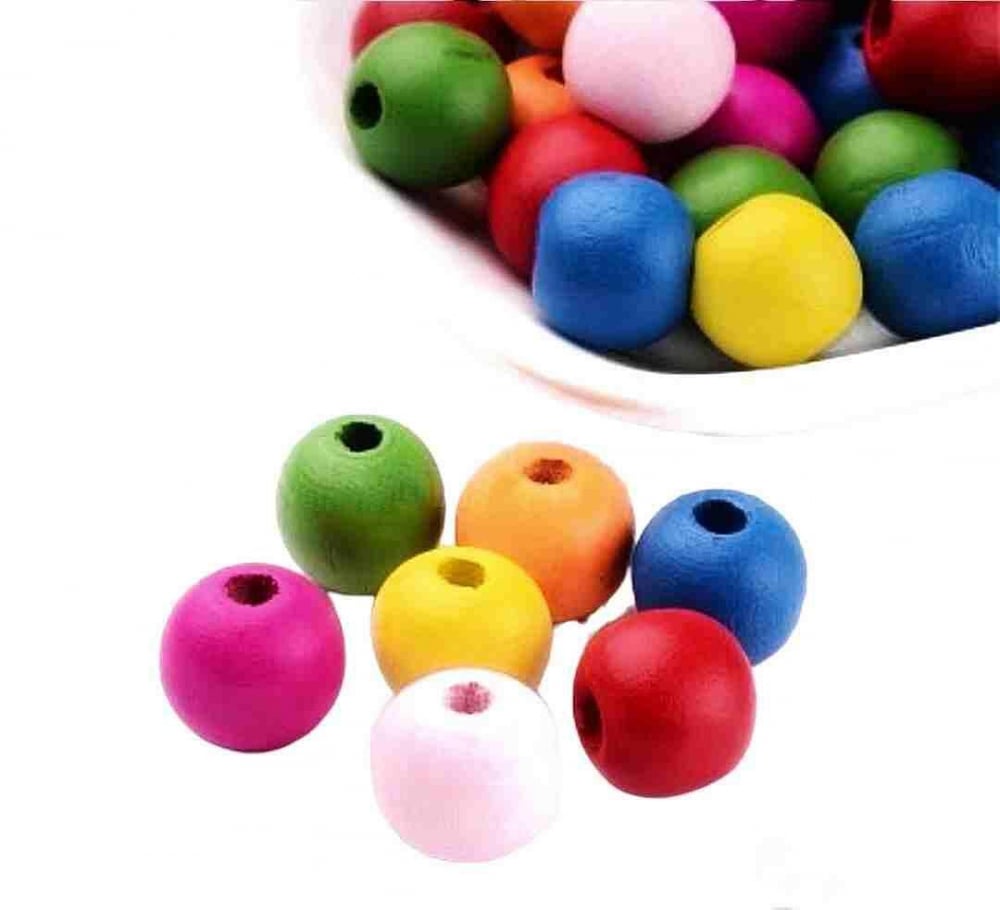 Margele Lemn 60buc Amacs | Crafts
