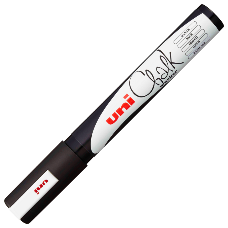Marker Cretă Lichidă Uni Chalk, Vârf Rotund, Negru