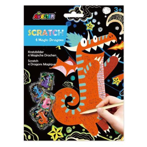 Set Scratch Art Dragoni Magici Avenir | Creativitate