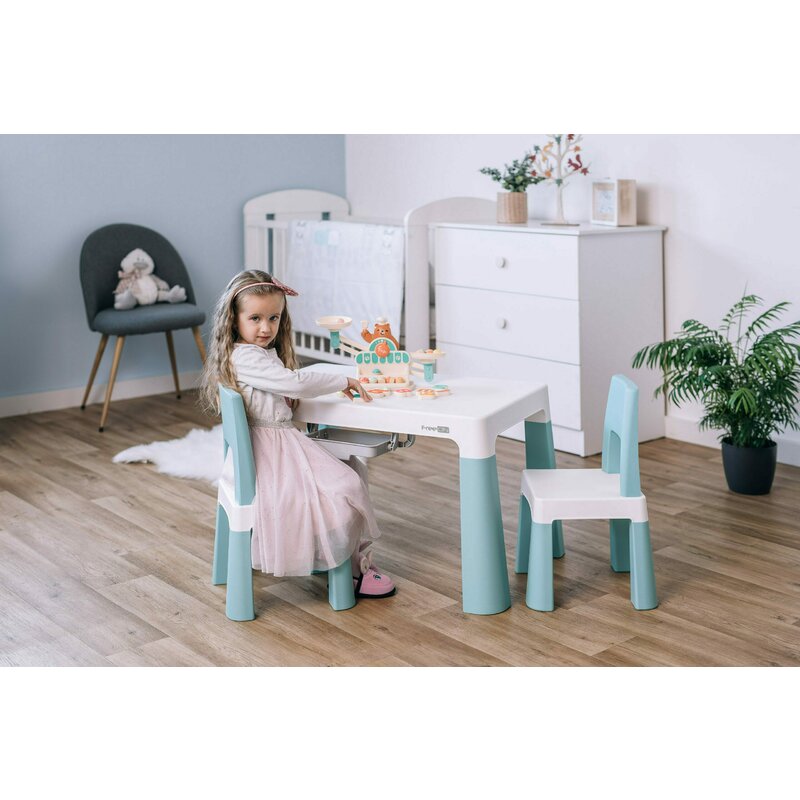 Set Masă și 2 Scaune FreeON Neo Verde, 2 Sertare