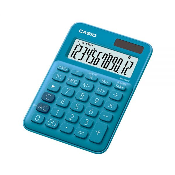 Calculator Birou Casio MS-20UC, 12 Cifre, Albastru