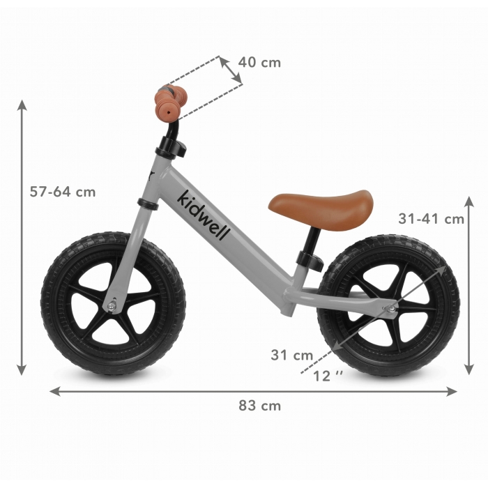 Bicicletă fără pedale Kidwell Rebel Gray, 2.64 kg - imagine 4