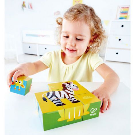 Hape Puzzle Jungla din Lemn, 6 Animale - imagine 4