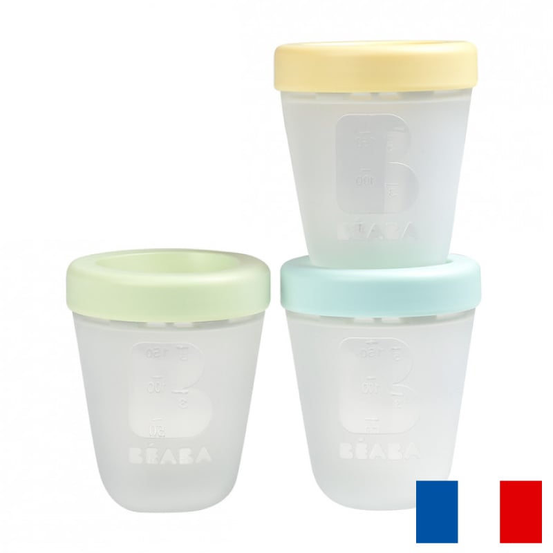 Set 3 Recipiente Silicon Beaba 200 ml