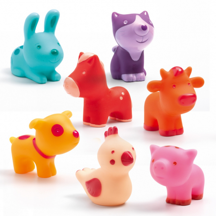 Animalute Silicon Djeco Troopo Farm, 7 Piese