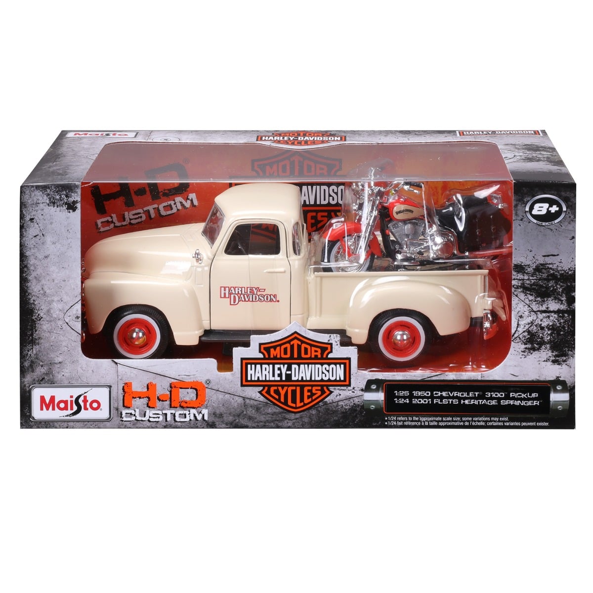 Set Maisto H-D Custom: Chevy 1950 & Harley 2001