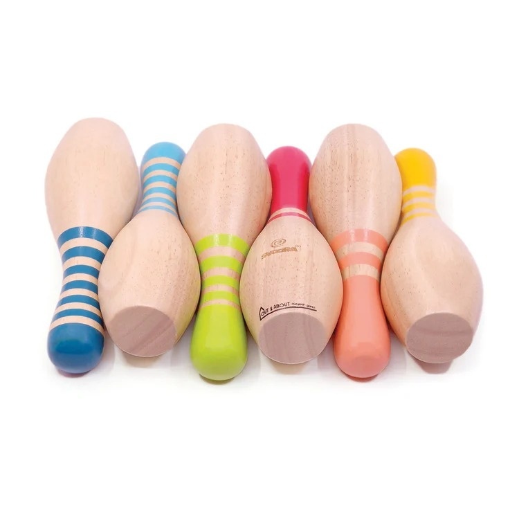Set Bowling Svoora Lemn - Joc de Precizie Exterior
