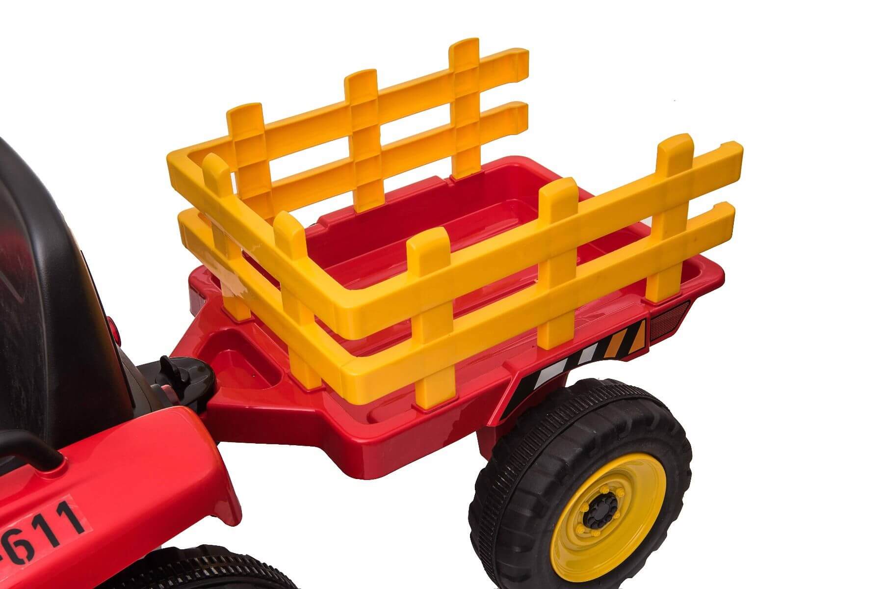 Tractor Electric Copii cu Remorca Rosu | Autokids - imagine 2