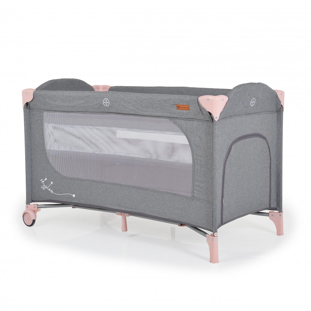 Patut Pliabil Cangaroo 2in1 SkyGlow Pink - imagine 3