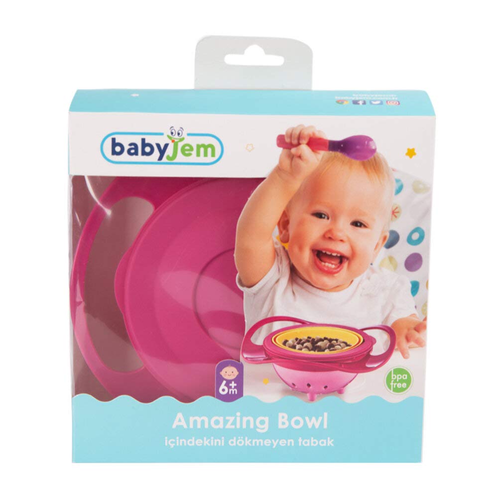 Babyjem Amazing Bowl Pink, Bol Rotativ 360°