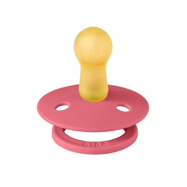 Suzetă Bibs Colour Latex, Tetină Rotundă, 6 luni+, Coral