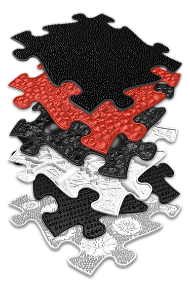Covoraș Muffik Puzzle Ortopedic Roșu-Negru - imagine 3