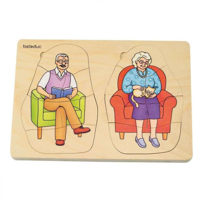 Puzzle Stratificat Bunica și Bunicul Beleduc