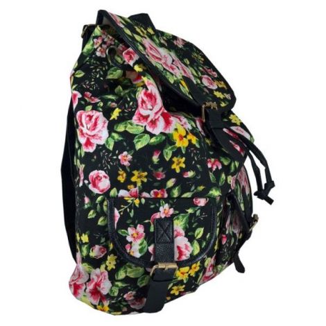 Rucsac Urban Roses LaRue - Negru cu Trandafiri - imagine 2