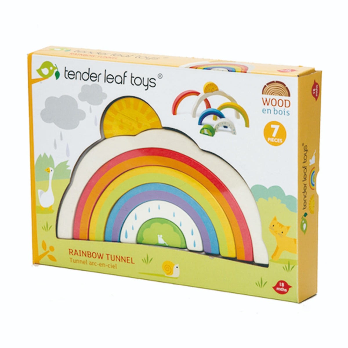 Tunel Curcubeu Lemn Tender Leaf Toys - Puzzle Educativ