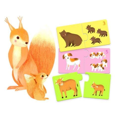 Puzzle Mama-Pui Djeco | Educativ 2+ - imagine 3