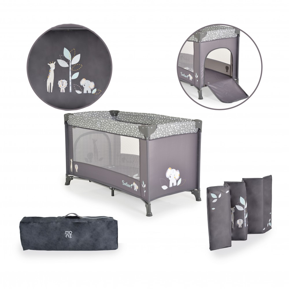 Patut Pliabil Moni Safari Graphite cu Saltea - imagine 6